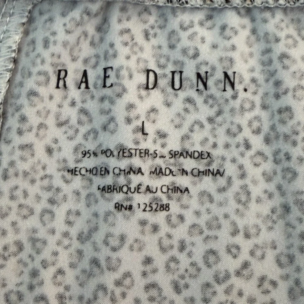 Rae Dunn Hot Mess Pajama Lounge Set Size Large Knit Buttery Soft Cabincore EC
